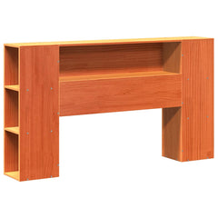 Headboard with Storage Solid Wood Pine Wax Brown 150 cm