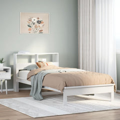 Bed Frame without Mattress Solid Wood Pine Length 200 cm White 100 cm