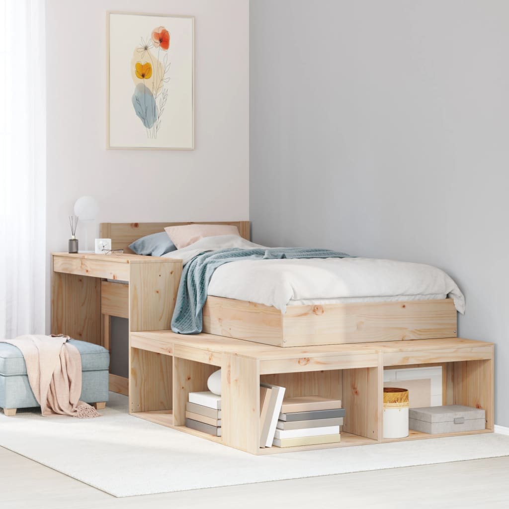 vidaXL Bedside Cabinet with Desk 232x122x75 cm Solid Wood Pine 1