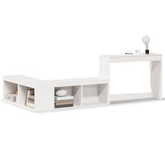 vidaXL Bedside Cabinet with Desk White 232x122x75 cm Solid Wood Pine 2
