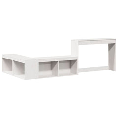 vidaXL Bedside Cabinet with Desk White 232x122x75 cm Solid Wood Pine 3