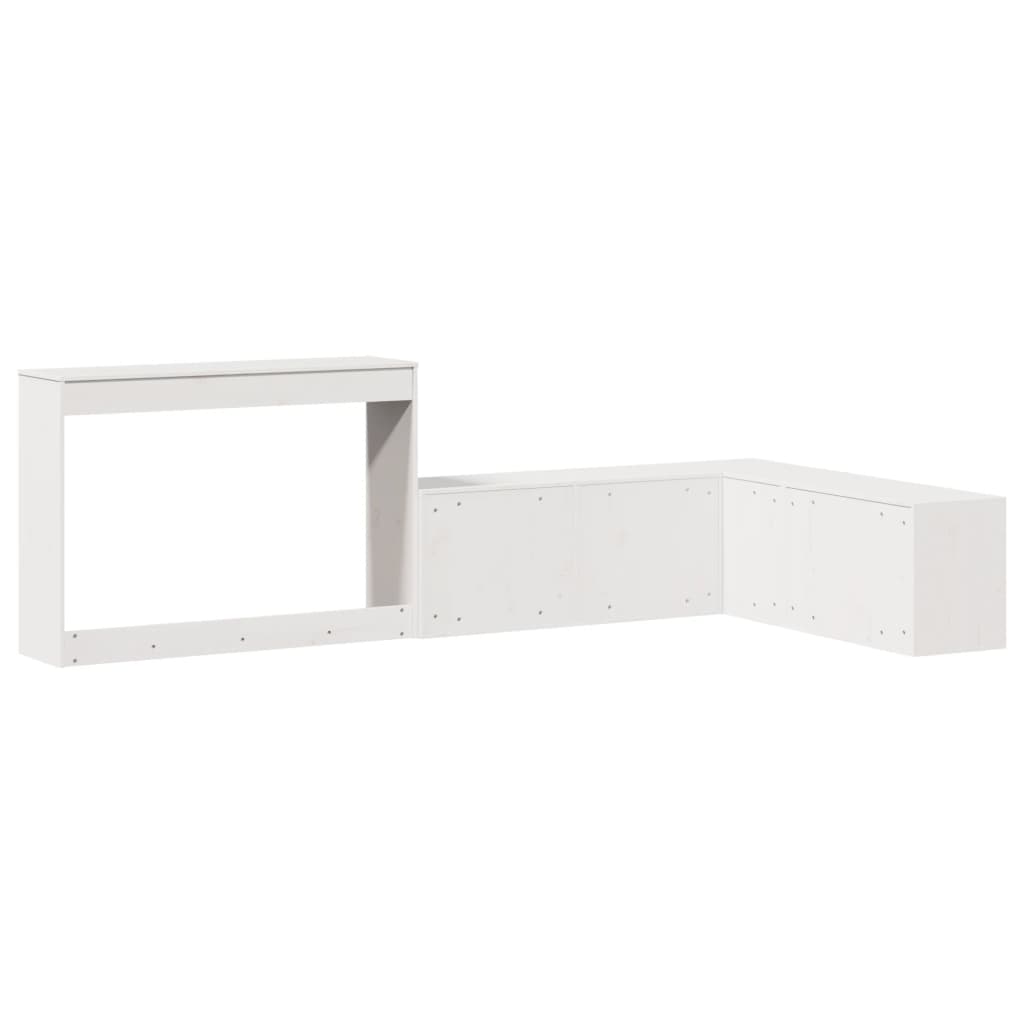 vidaXL Bedside Cabinet with Desk White 232x122x75 cm Solid Wood Pine 6