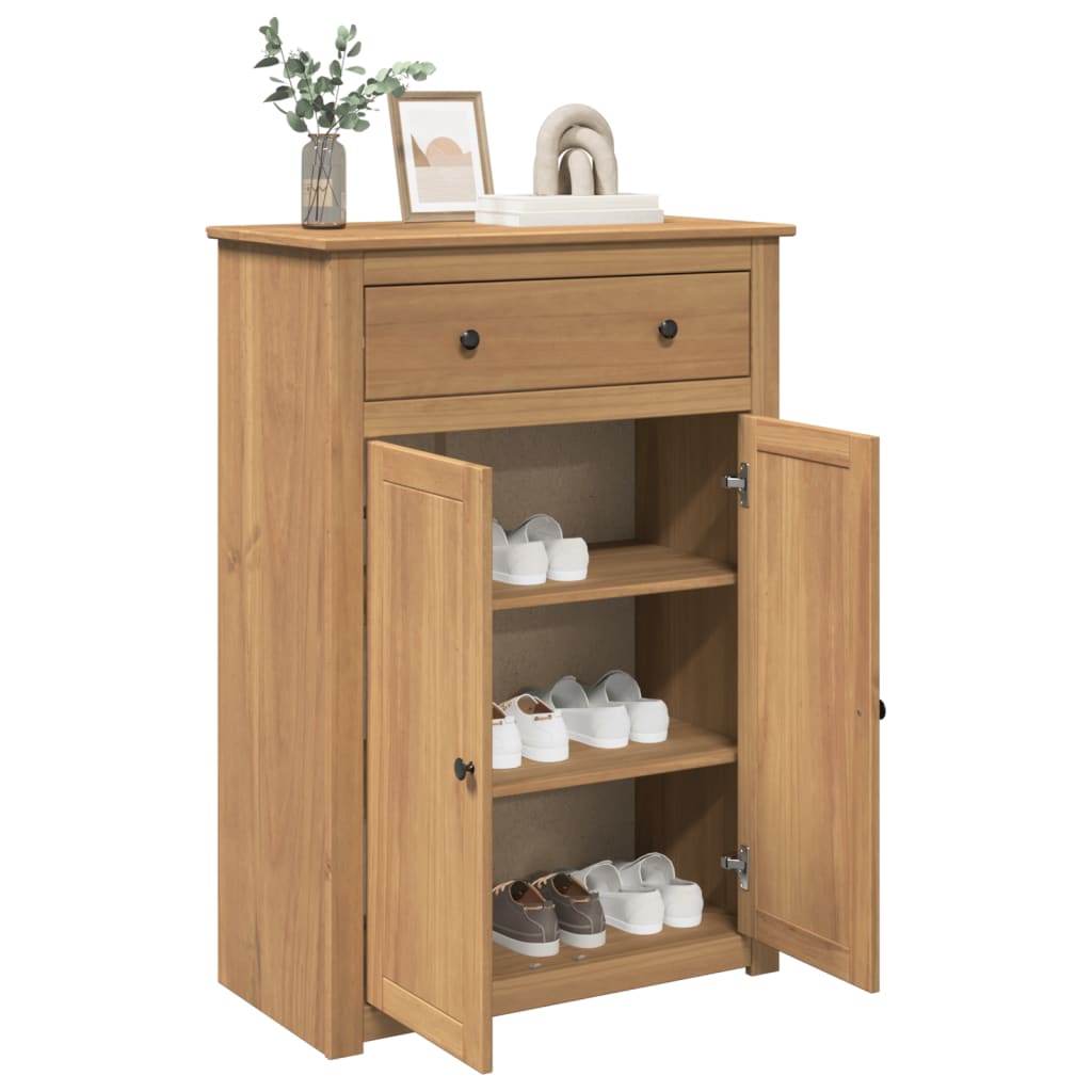 vidaXL Shoe Cabinet PANAMA 80x40x114 cm Solid Wood Pine 1