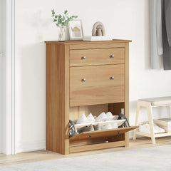 vidaXL Shoe Cabinet PANAMA 80x35x105 cm Solid Wood Pine 3