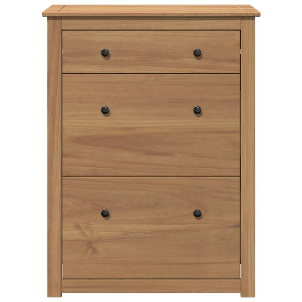 vidaXL Shoe Cabinet PANAMA 80x35x105 cm Solid Wood Pine 4