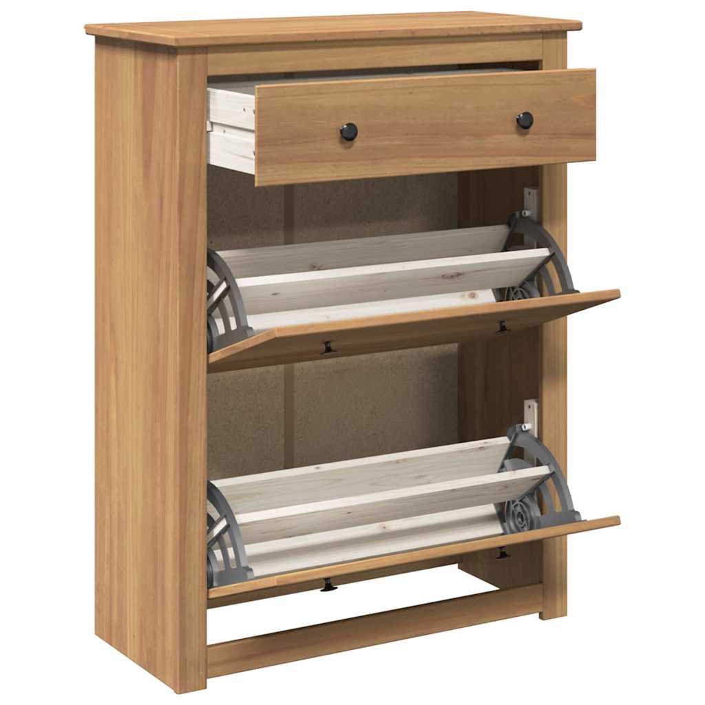 vidaXL Shoe Cabinet PANAMA 80x35x105 cm Solid Wood Pine 5