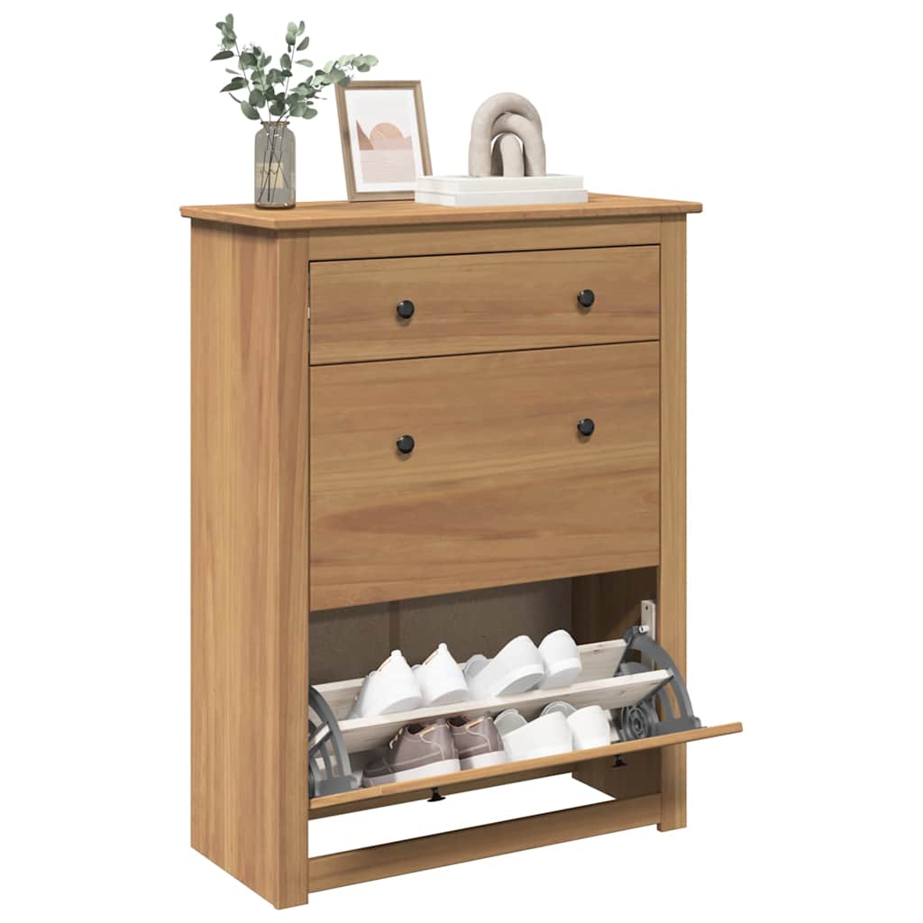 vidaXL Shoe Cabinet PANAMA 80x35x105 cm Solid Wood Pine 1