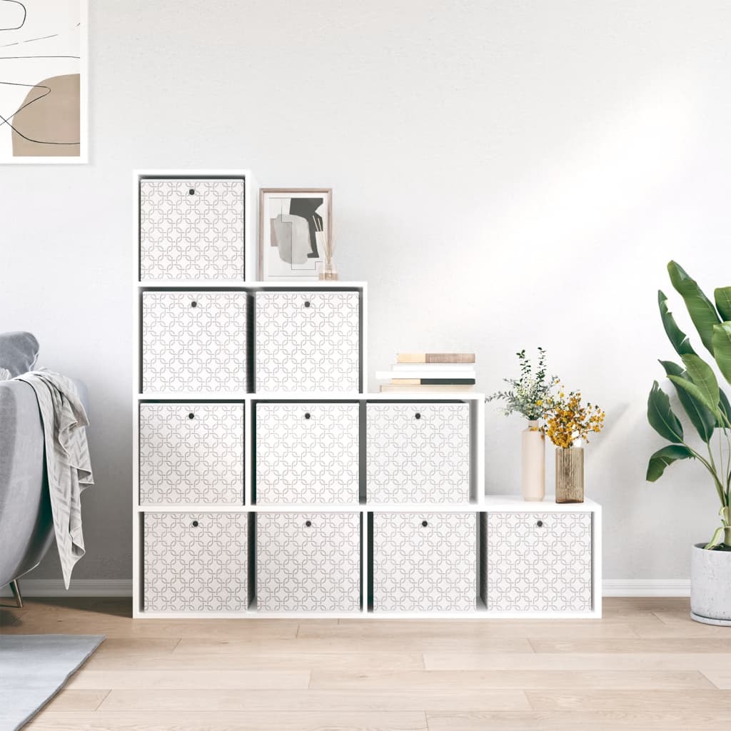 vidaXL Foldable Storage Boxes 10 pcs Cream 32x32x32 cm Non-woven Fabric 4