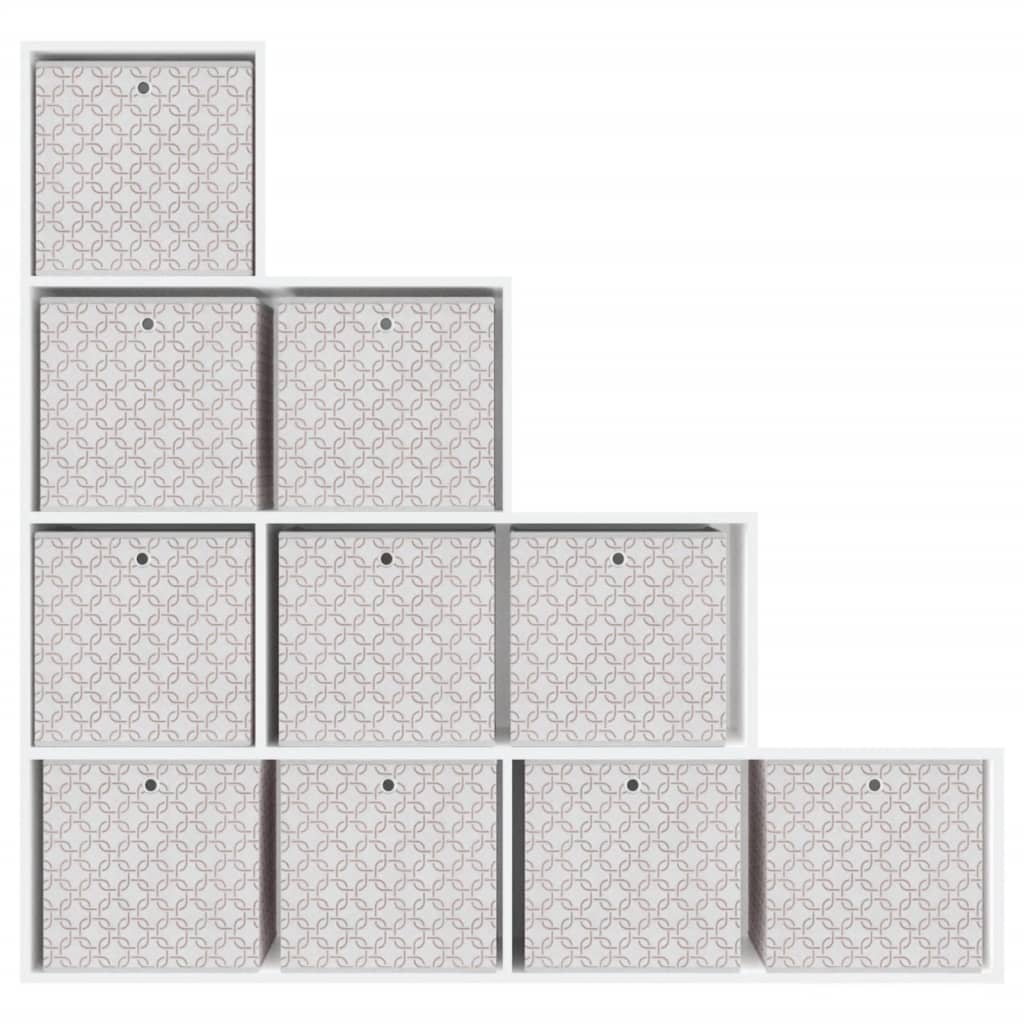 vidaXL Foldable Storage Boxes 10 pcs Cream 32x32x32 cm Non-woven Fabric 5