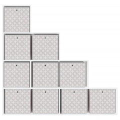 vidaXL Foldable Storage Boxes 10 pcs Cream 32x32x32 cm Non-woven Fabric 5