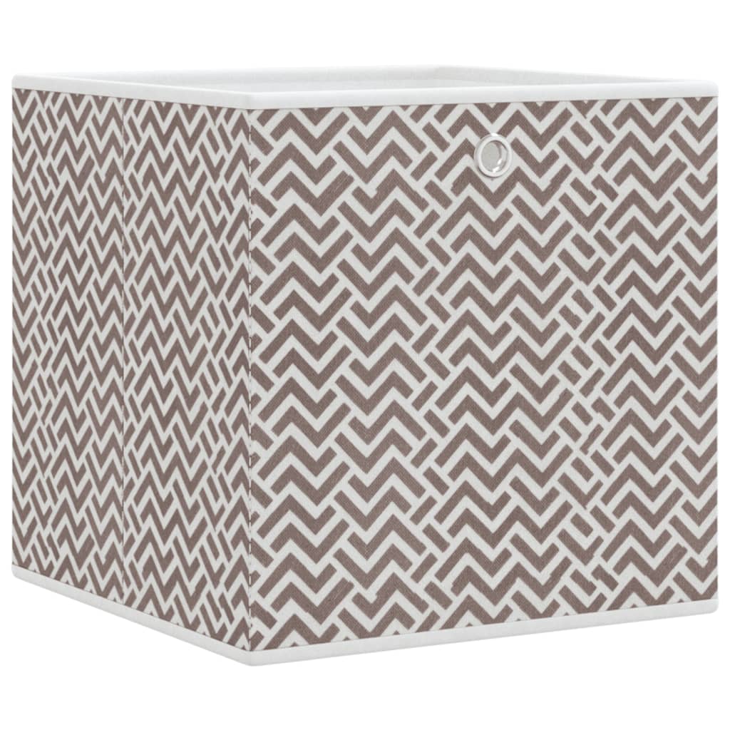 vidaXL Foldable Storage Boxes 10 pcs Brown 32x32x32 cm Non-woven Fabric 3