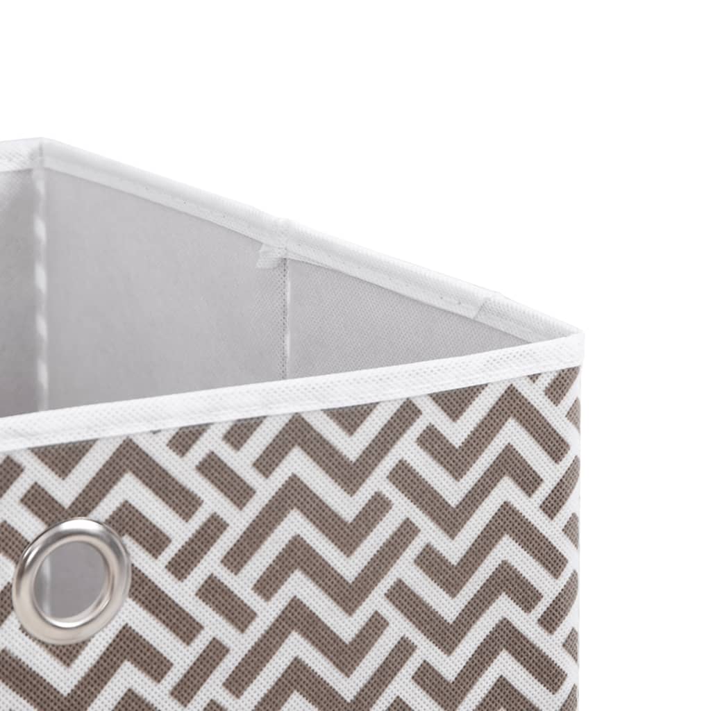 vidaXL Foldable Storage Boxes 10 pcs Brown 32x32x32 cm Non-woven Fabric 6