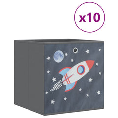vidaXL Foldable Storage Boxes 10 pcs Grey 32x32x32 cm Non-woven Fabric 2