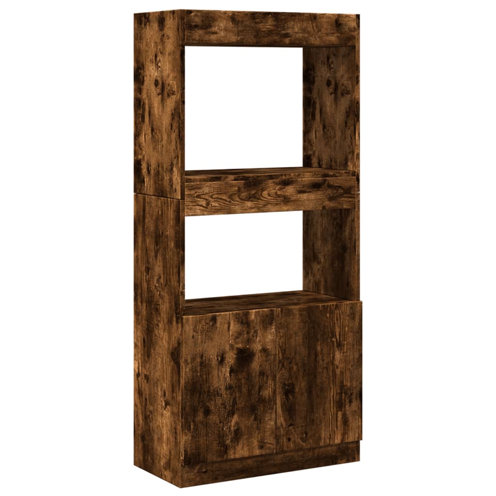 vidaXL Highboard Smoked Oak 63x33x140 cm Engineered Wood 2