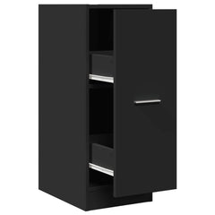 Apothecary Cabinet Black Engineered Wood, image 2