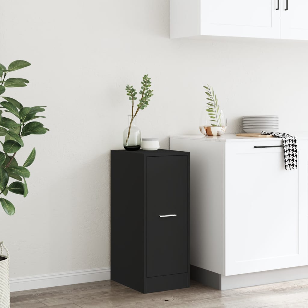 Apothecary Cabinet Black Engineered Wood, image 3