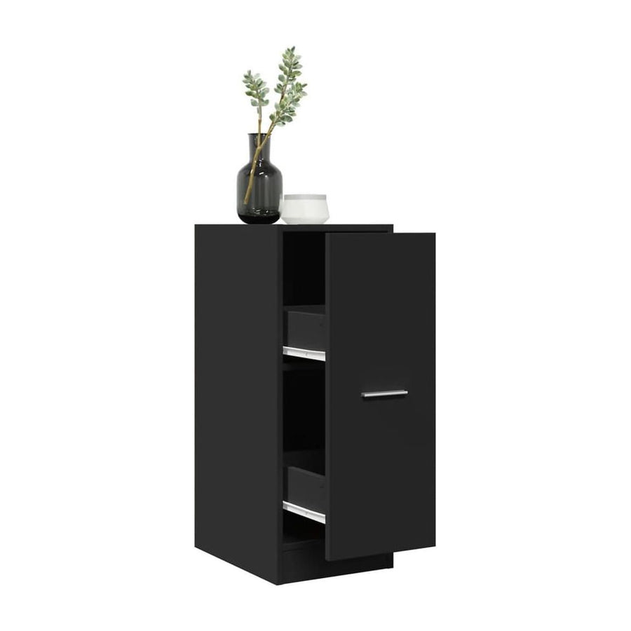 Apothecary Cabinet Black Engineered Wood