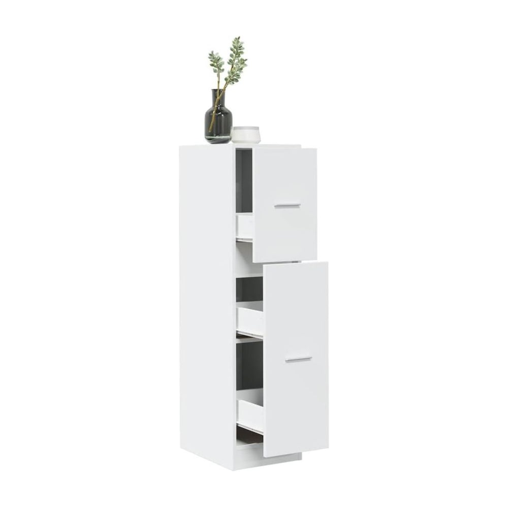 Apothecary Cabinet White Engineered Wood