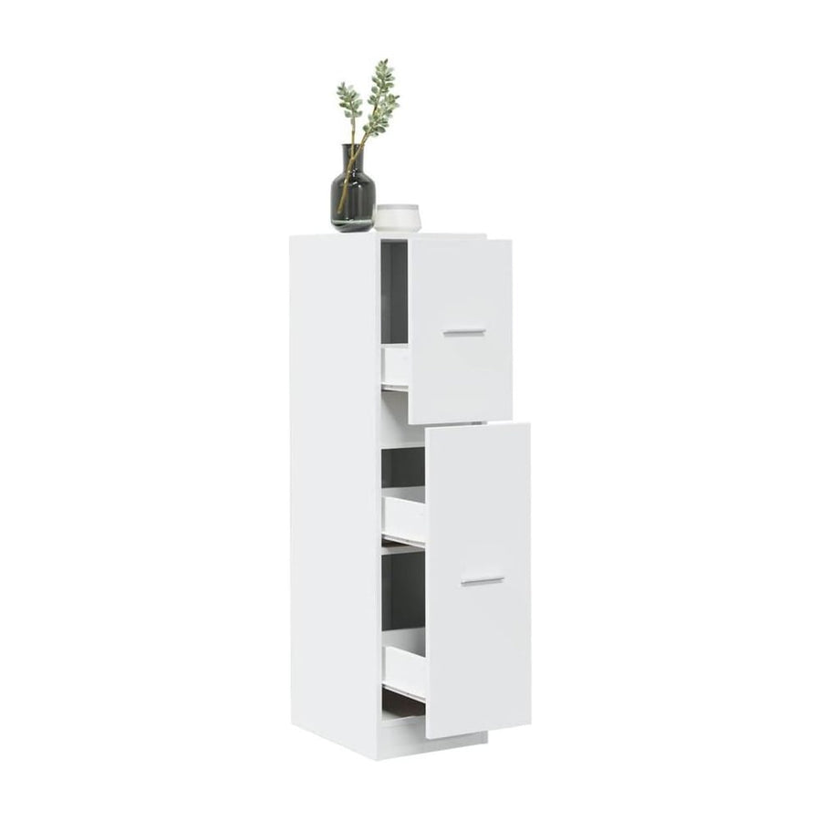 Apothecary Cabinet White Engineered Wood