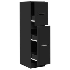 vidaXL Apothecary Cabinet Black 30x41x118 cm Engineered Wood 2
