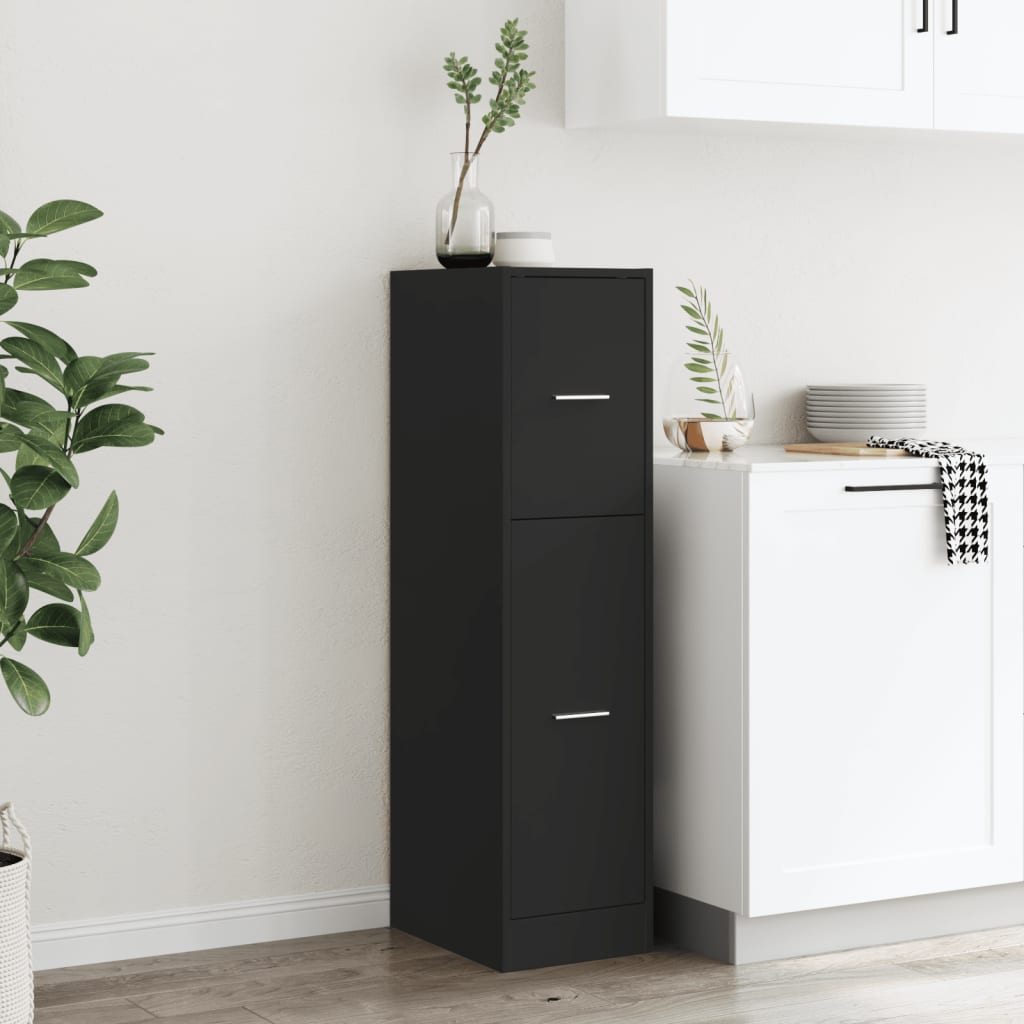 vidaXL Apothecary Cabinet Black 30x41x118 cm Engineered Wood 3