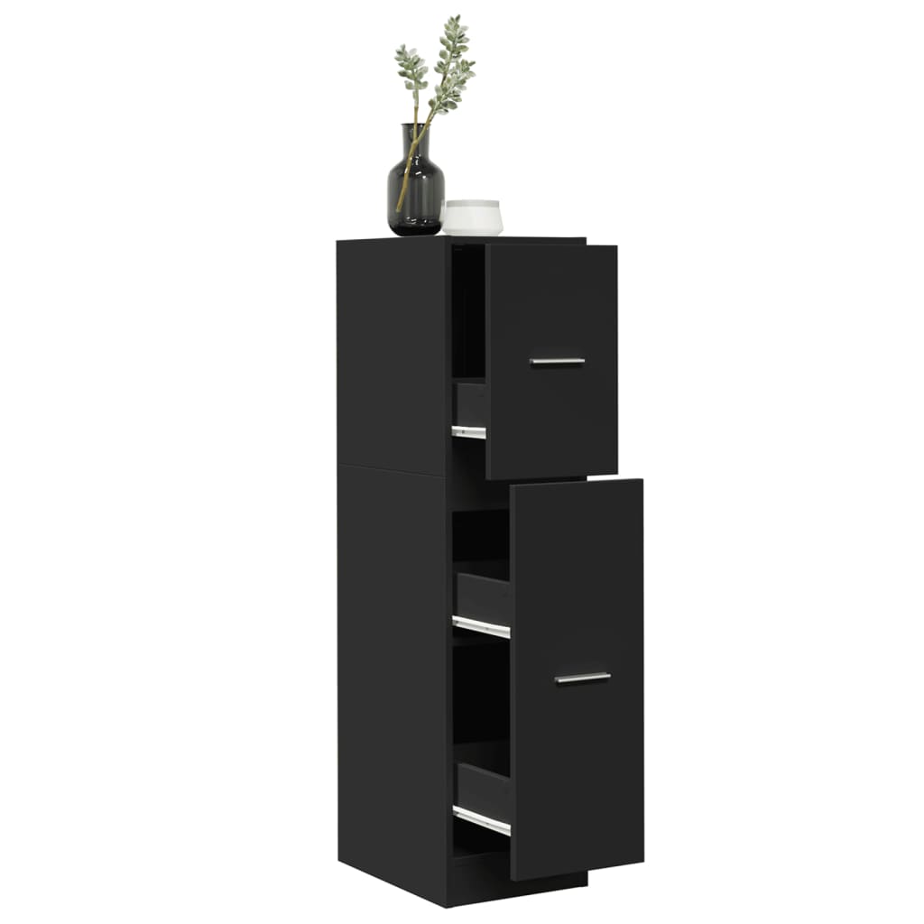 vidaXL Apothecary Cabinet Black 30x41x118 cm Engineered Wood 1