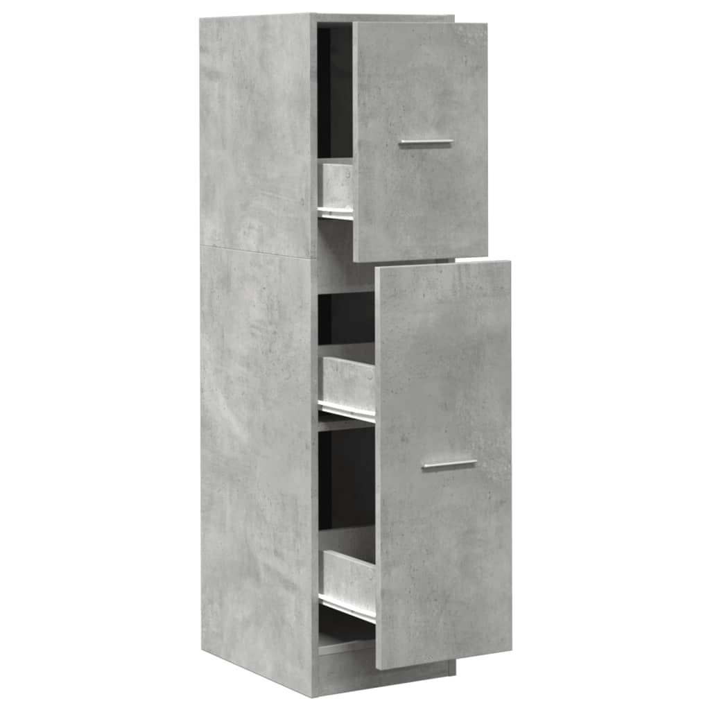 Apothecary Cabinet Concrete Grey Engineered Wood, image 2