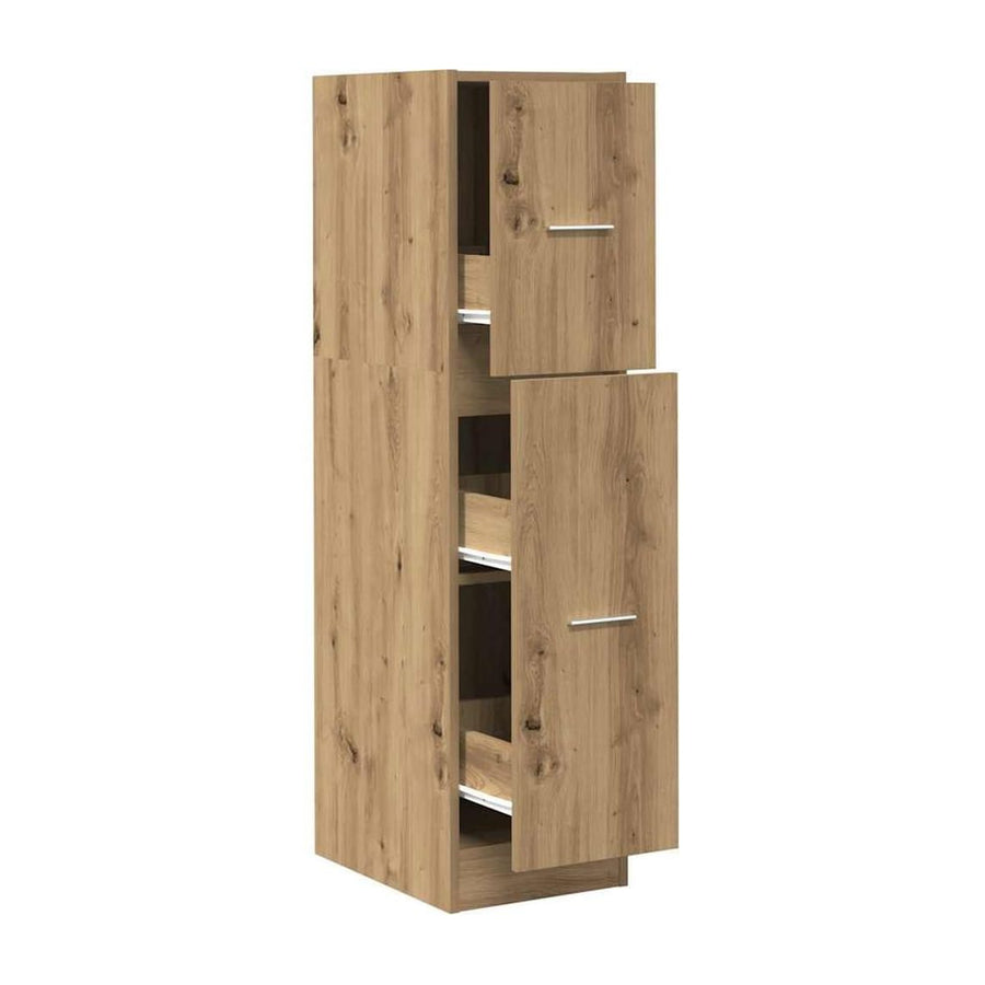 Apothecary Cabinet Artisian Oak Engineered Wood