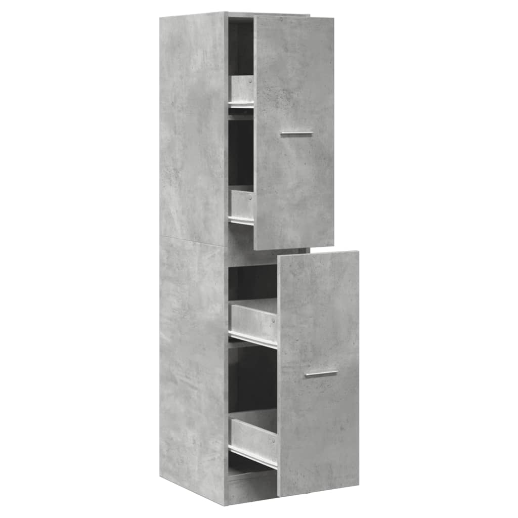 vidaXL Apothecary Cabinet Concrete Grey 30x41x144,5 cm Engineered Wood 2