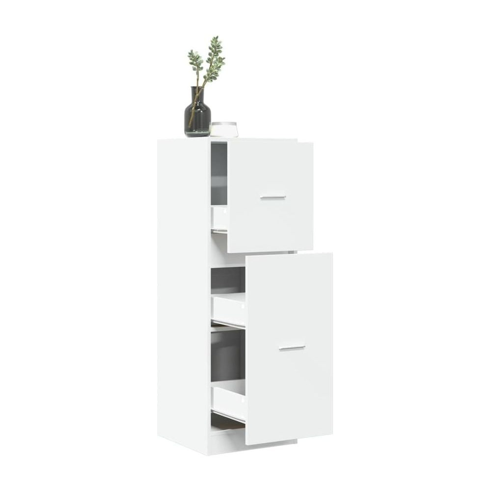 Apothecary Cabinet White Engineered Wood