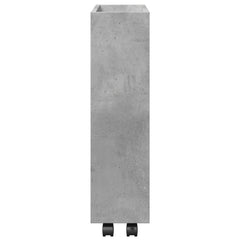 vidaXL Narrow Storage Trolley 3 Tier Concrete Grey Engineered Wood 5
