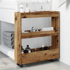 vidaXL Narrow Storage Trolley 3 Tier Old Wood Engineered Wood 3