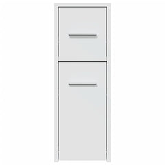 vidaXL Narrow Bathroom Cupboard with Wheels White Engineered Wood 4