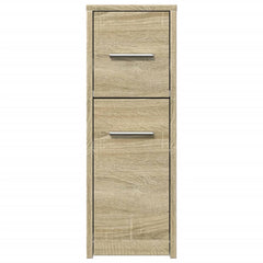 vidaXL Narrow Bathroom Cupboard with Wheels Sonoma Oak Engineered Wood 4