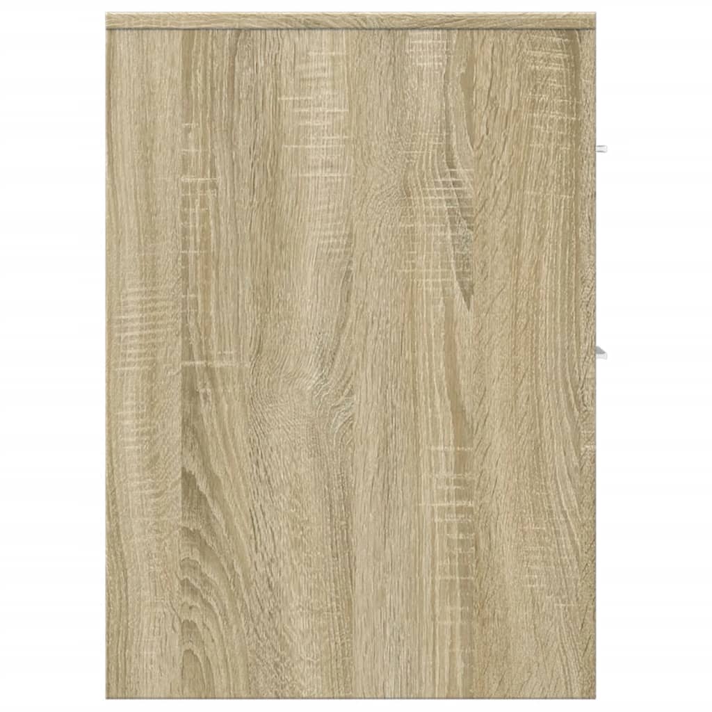 vidaXL Narrow Bathroom Cupboard with Wheels Sonoma Oak Engineered Wood 5
