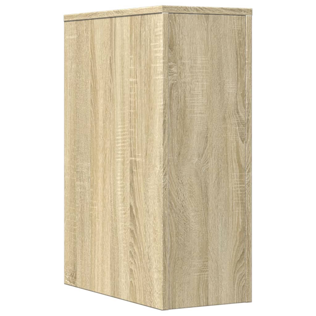 vidaXL Narrow Bathroom Cupboard with Wheels Sonoma Oak Engineered Wood 6
