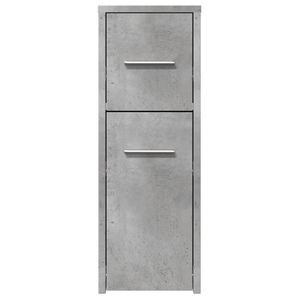 vidaXL Narrow Bathroom Cupboard with Wheels Concrete Grey Engineered Wood 4
