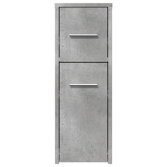 vidaXL Narrow Bathroom Cupboard with Wheels Concrete Grey Engineered Wood 4