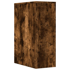 vidaXL Narrow Bathroom Cupboard with Wheels Smoked Oak Engineered Wood 6