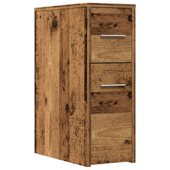 Narrow Bathroom Cupboard with Wheels Engineered Wood