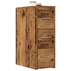 Narrow Bathroom Cupboard with Wheels Engineered Wood in Old Wood
