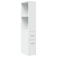 Narrow Bathroom Cupboard with Wheels Engineered Wood