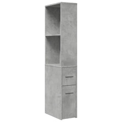 Narrow Bathroom Cupboard with Wheels Concrete Grey, image 2