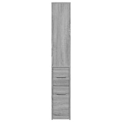 Narrow Bathroom Cupboard with Wheels Grey Sonoma, image 5