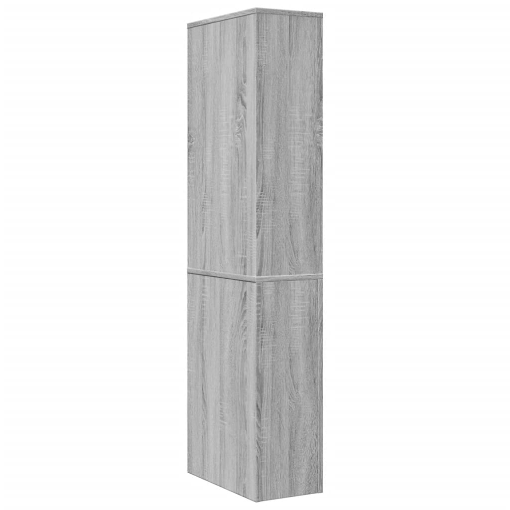 Narrow Bathroom Cupboard with Wheels Grey Sonoma, image 6