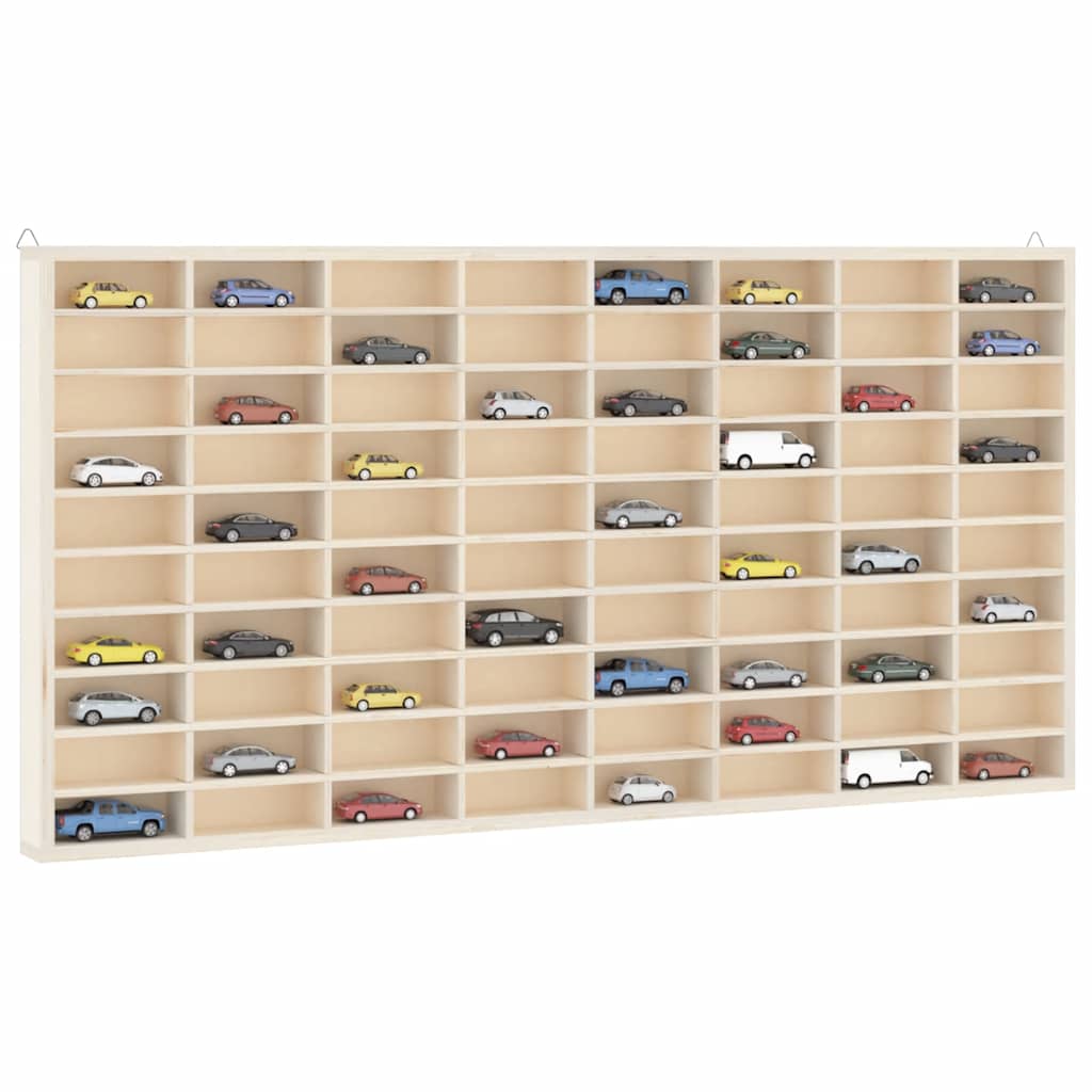 vidaXL Wooden Collector's Display Case with 80 Compartments 80x4.5x40.5cm 1