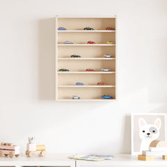 vidaXL Wooden Collector's Display Case with 6 Shelves 40x8.5x55cm 3