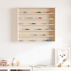 vidaXL Wooden Collector's Display Case with 6 Shelves 60x8,5x55cm 3