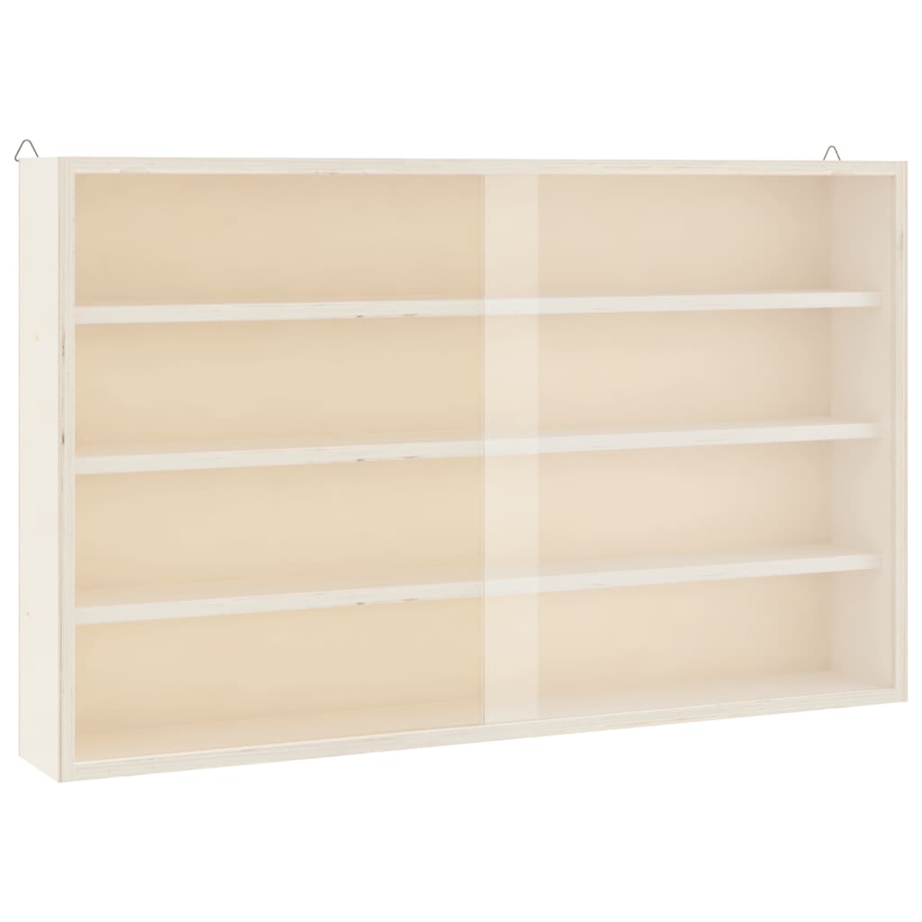 vidaXL Wooden Collector's Display Case with Doors 60x8.5x37cm 4