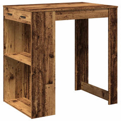 vidaXL Bar Table Old Wood 102x70x103.5 cm Engineered Wood 2